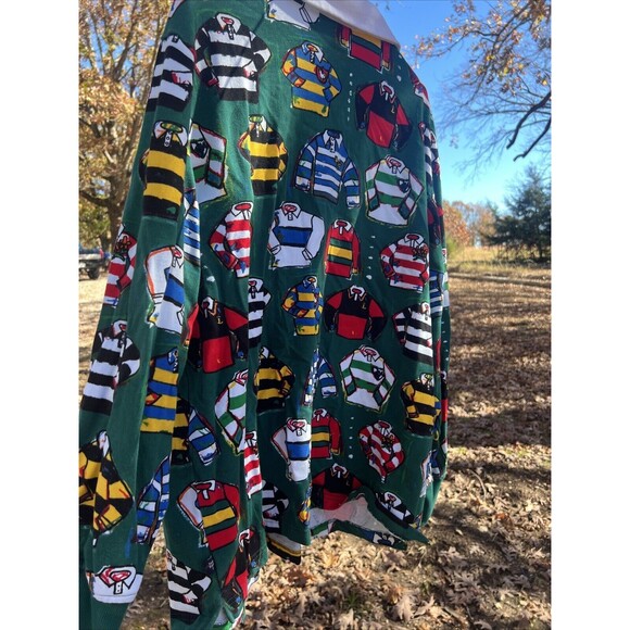 Rowing Blazers Target Shirt Mens XXL Blue Red Rugby All Over Long Sleeve - Picture 6 of 10